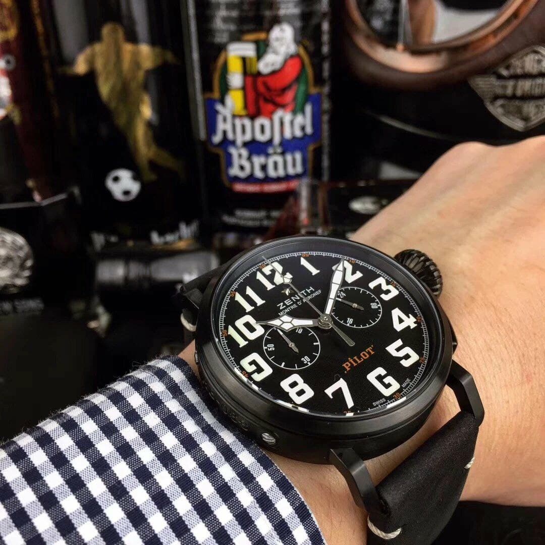 Zenith Pilot Black Case Black Dial Chrono