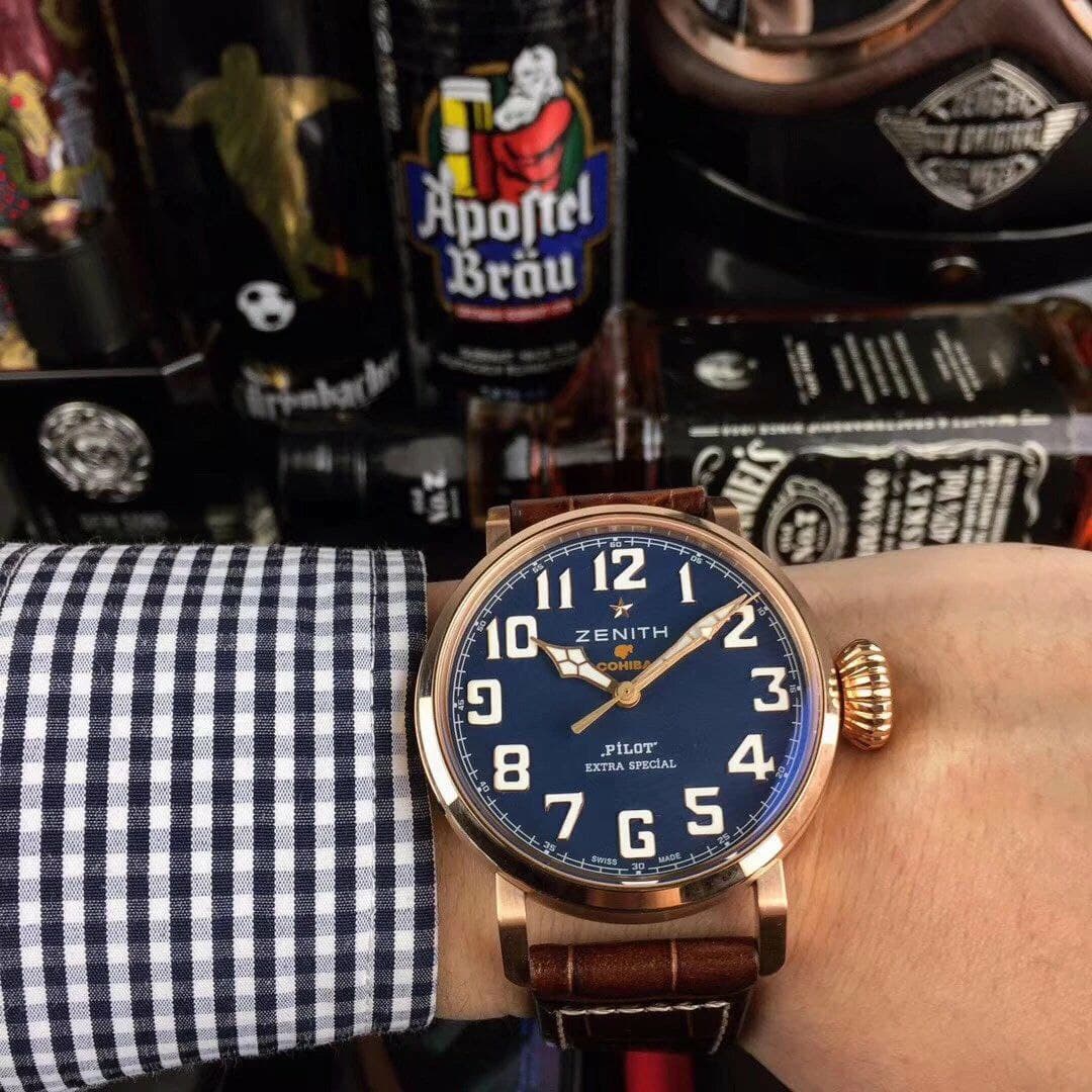Zenith Pilot Gold Case Blue Dial Chrono Zenith Pilot Gold Case Blue Dial Chrono