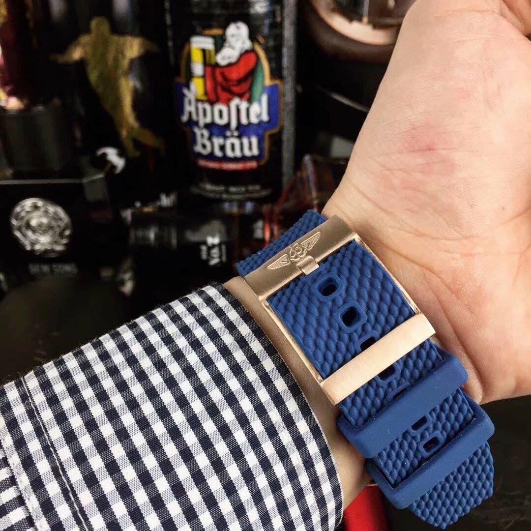 Breitling Superocean Blue Dial on Blue Rubber Strap