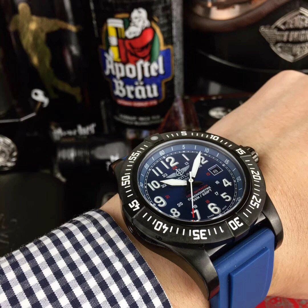 Breitling Colt Skyracer Blue Dial on Blue Rubber Strap