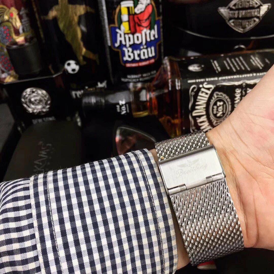 Breitling Super Ochean High Version On Solid Steel Strap Black Dial