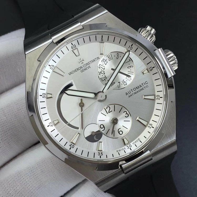 Overseas Dual Time Power Reserve TWA Best Edition White Dial on Black Leather Strap