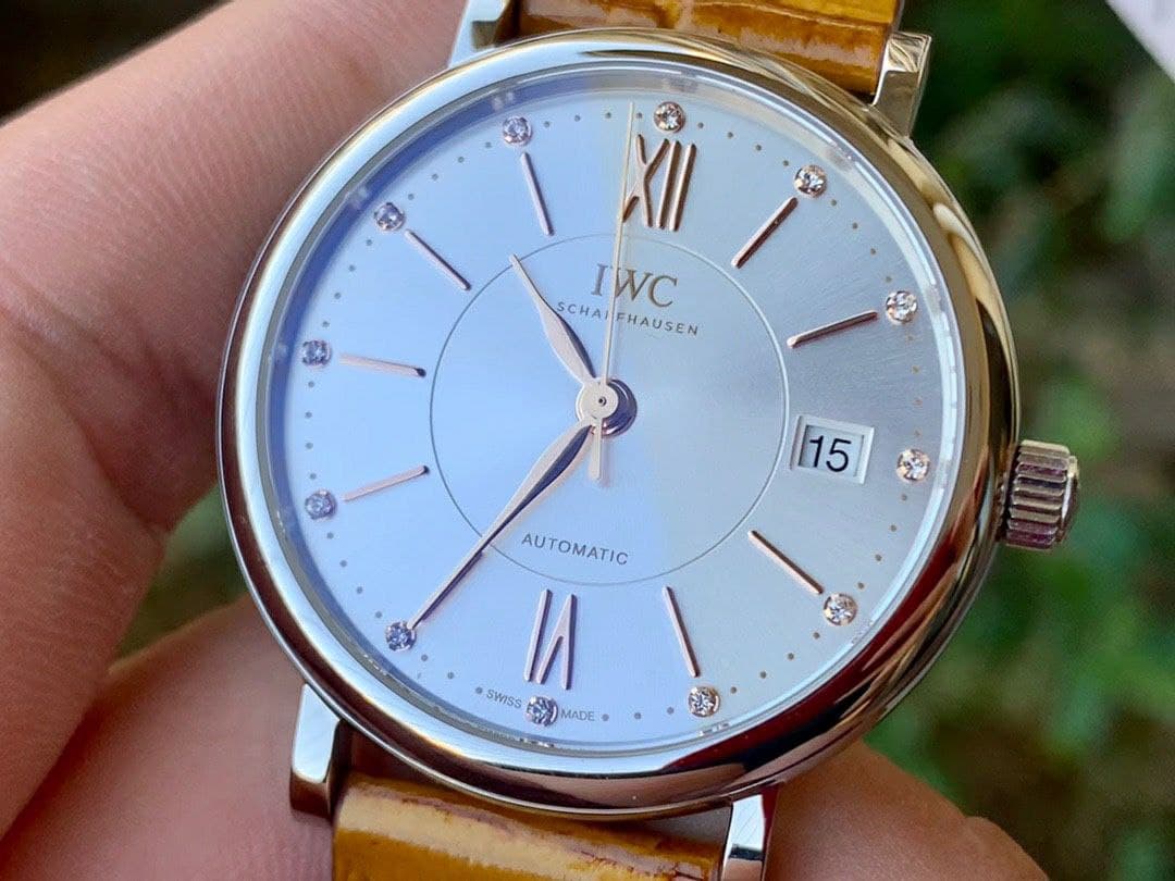 Portofino 37mm SS V7F 1:1 Best Edition White Dial on Light Brown Leather Strap