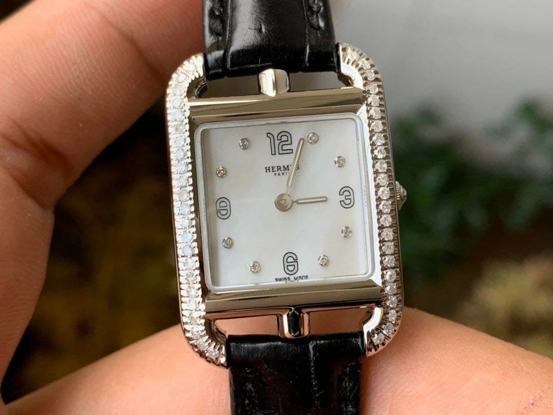 Hermes Cape Cod Ladies SS/LE White Swiss Quartz