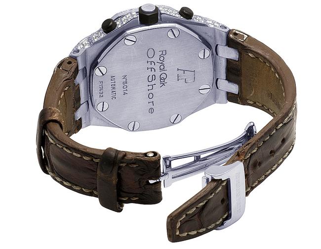 Audemars Piguet Stainless Steel Mens Royal Oak Offshore Safari Brown Alligator 42mm Diamond 8.5 Ct Watch Audemars Piguet Stainless Steel Mens Royal Oak Offshore Safari Brown Alligator 42mm Diamond 8.5 Ct Watch