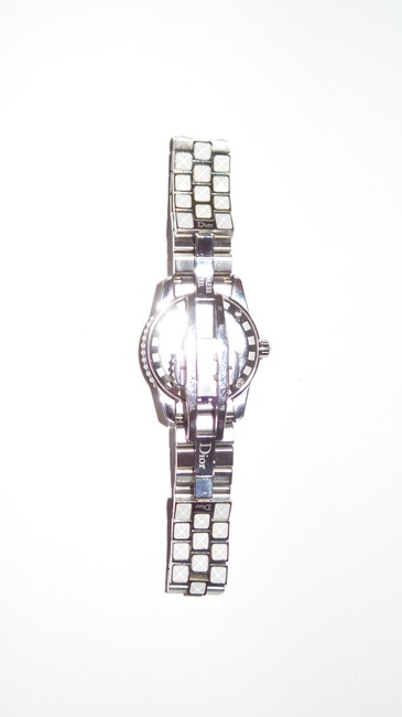Dior Silver and White Christian Stainless Steel Sapphire Diam 50m Quartz Watch Dior Silver and White Christian Stainless Steel Sapphire Diam 50m Quartz Watch