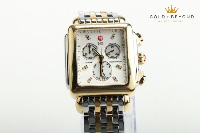 Michele Silver/Gold/White XL 36mm Deco Chronograph Two Tone Mw06z00c9046 Watch Michele Silver/Gold/White XL 36mm Deco Chronograph Two Tone Mw06z00c9046 Watch
