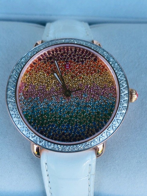 Michele Rose Gold New Serein Mid Carousel Rainbow Pav¨¦ Diamond and Topaz Mww21b000146 Watch Michele Rose Gold New Serein Mid Carousel Rainbow Pav¨¦ Diamond and Topaz Mww21b000146 Watch