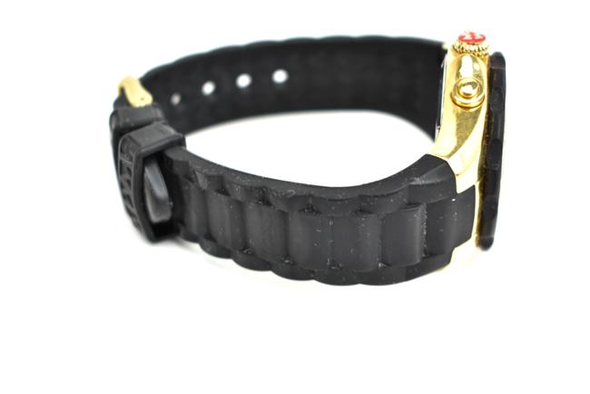Michele Gold Metal/Black & Logo Quartz Chronograph (Mo) Watch Michele Gold Metal/Black & Logo Quartz Chronograph (Mo) Watch