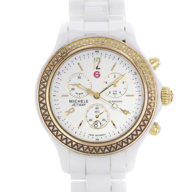 Michele White Jetway Dial Ceramic 0.50cttw Diamond Ladies Watch Michele White Jetway Dial Ceramic 0.50cttw Diamond Ladies Watch