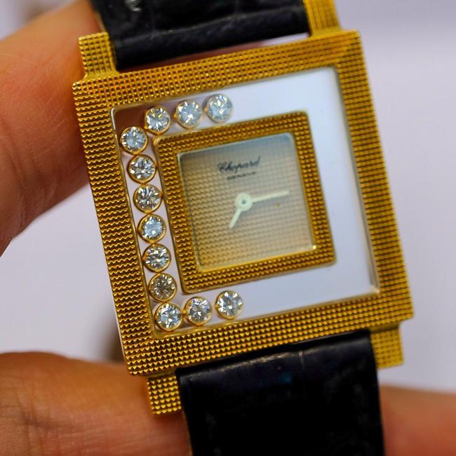Chopard Gold 18k Yellow Happy Diamonds Square Watch Chopard Gold 18k Yellow Happy Diamonds Square Watch