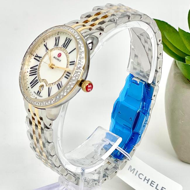 Michele Two Tone Serein Diamond Mother Of Pearl Womens Mww21b000032 Watch Michele Two Tone Serein Diamond Mother Of Pearl Womens Mww21b000032 Watch