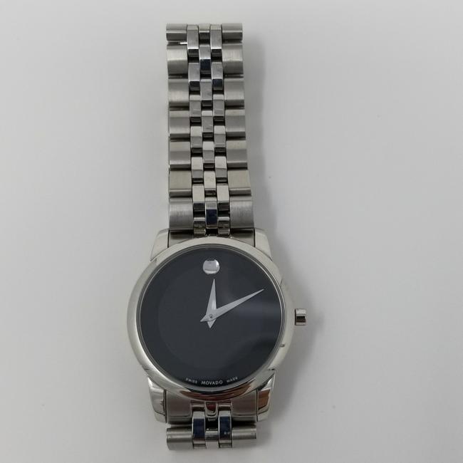 Movado Silver and Black Swiss Museum Stainless Steel Bracelet Watch Movado Silver and Black Swiss Museum Stainless Steel Bracelet Watch