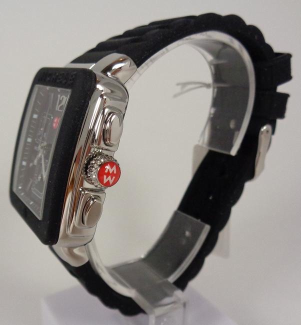 Michele Silver/Black Jelly Tahitian Mww06l000002 Womens Bean Chronograph Square New Watch Michele Silver/Black Jelly Tahitian Mww06l000002 Womens Bean Chronograph Square New Watch