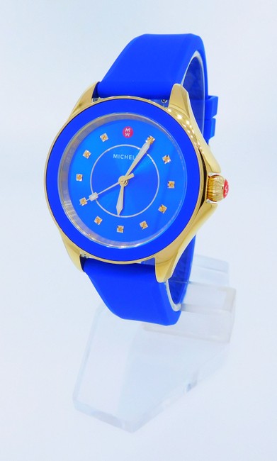 Michele Blue Cape Silicone Gold Tone Mww27a000026 Watch Michele Blue Cape Silicone Gold Tone Mww27a000026 Watch