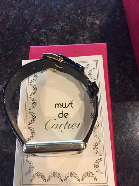 Cartier Gold Ivory Classic Tank De Must Unisex Quartz Watch Cartier Gold Ivory Classic Tank De Must Unisex Quartz Watch
