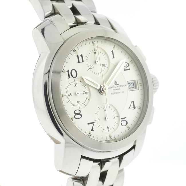 Baume & Mercier White Capeland Chronograph Stainless Steel Watch Baume & Mercier White Capeland Chronograph Stainless Steel Watch