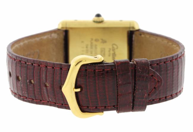 Cartier Yellow Gold Brown Box Must De Tank Vermeil Silver Papers Watch Cartier Yellow Gold Brown Box Must De Tank Vermeil Silver Papers Watch