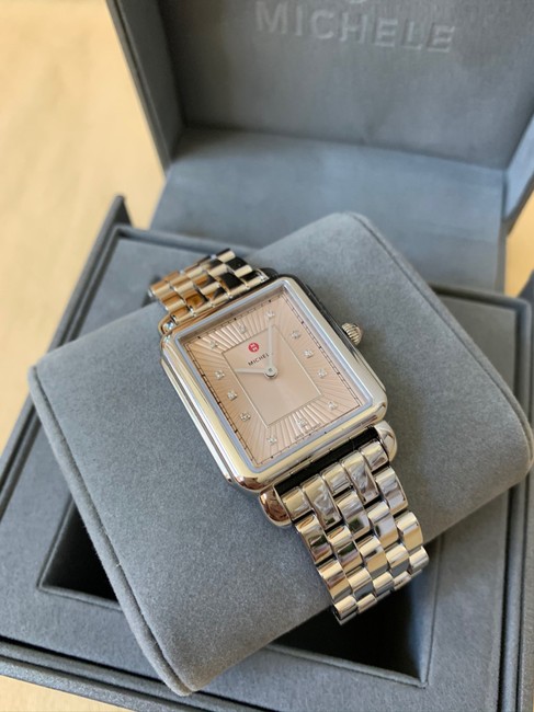 Michele Silver/ Champagne Deco Ii Diamond Bracelet Mww06x000029 Watch Michele Silver/ Champagne Deco Ii Diamond Bracelet Mww06x000029 Watch