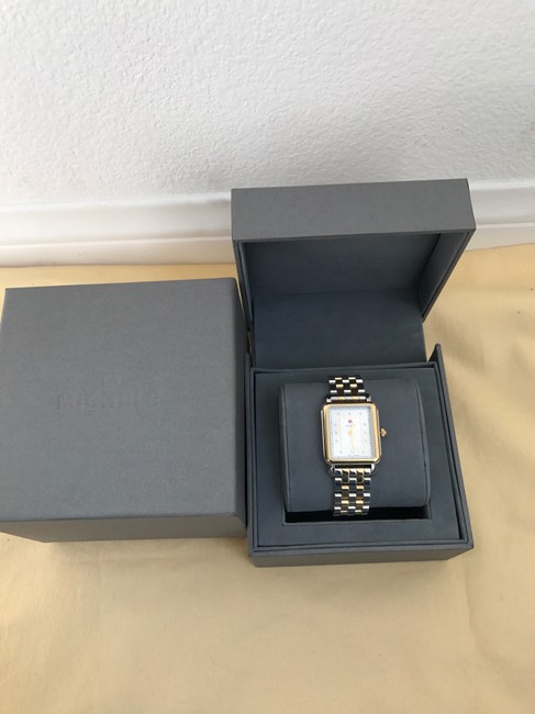 Michele Gold & Silver Deco Ii 2 Tones Mop Mww06x000027 Watch Michele Gold & Silver Deco Ii 2 Tones Mop Mww06x000027 Watch