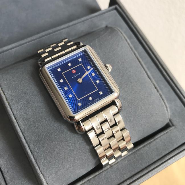 Michele Silver/ Blue Deco Ii Mop Mww06x000030 Watch Michele Silver/ Blue Deco Ii Mop Mww06x000030 Watch
