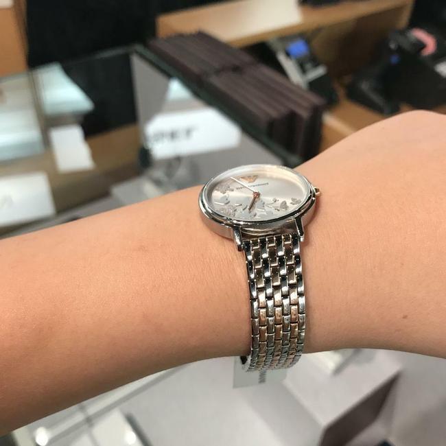 Emporio Armani Silver and Rose Gold Tone Sunray 31mm Dial Watch Emporio Armani Silver and Rose Gold Tone Sunray 31mm Dial Watch