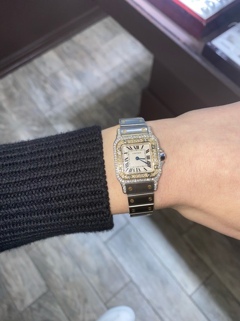 Cartier Santos 18k Gold Diamonds Watch Cartier Santos 18k Gold Diamonds Watch