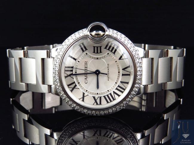 Cartier Mid Size 37 Mm Ballon Bleu W6920046 Diamond with 2.5 Ct Watch Cartier Mid Size 37 Mm Ballon Bleu W6920046 Diamond with 2.5 Ct Watch