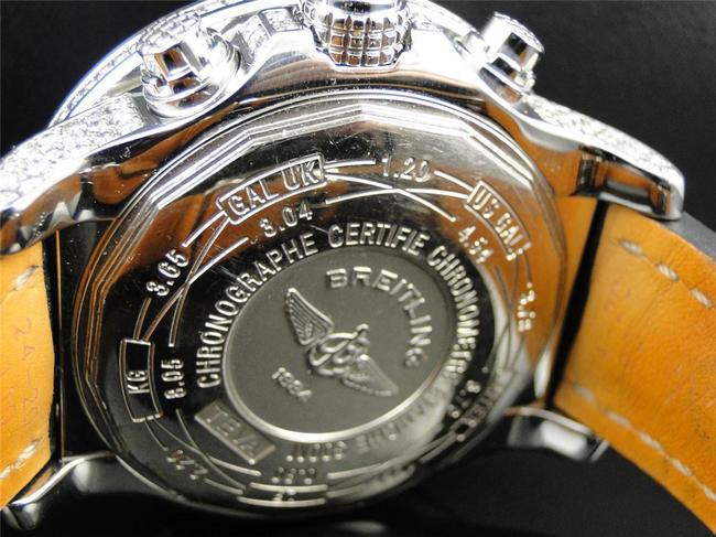 Breitling Stainless Steel Mens Custom Super Avenger Aeromarine 55 Mm Genuine Diamond 23 Ct Watch Breitling Stainless Steel Mens Custom Super Avenger Aeromarine 55 Mm Genuine Diamond 23 Ct Watch