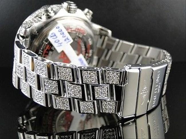 Breitling Stainless Steel Mens Custom Super Avenger 1 Row Big 53mm Diamond 32 Ct Watch Breitling Stainless Steel Mens Custom Super Avenger 1 Row Big 53mm Diamond 32 Ct Watch