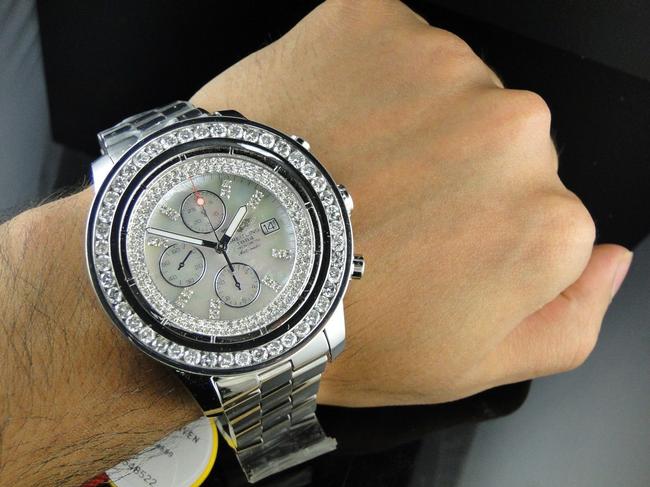 Breitling Stainless Steel Custom Super Avenger 1 Row Big 51 Mm Diamond Ct Watch Breitling Stainless Steel Custom Super Avenger 1 Row Big 51 Mm Diamond Ct Watch