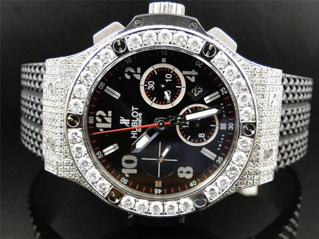 Hublot Stainless Steel Big Bang 44mm Evolution Rubber Band Diamond 10 Ct Watch Hublot Stainless Steel Big Bang 44mm Evolution Rubber Band Diamond 10 Ct Watch