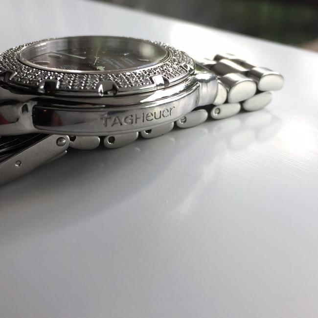 TAG Heuer Black Formula 1 F1 Professional Diamond Bezel Sapphire Crystal Swiss Movement Mop Mother Of Pearl Gray Iridescent Watch TAG Heuer Black Formula 1 F1 Professional Diamond Bezel Sapphire Crystal Swiss Movement Mop Mother Of Pearl Gray Iridescent Watch