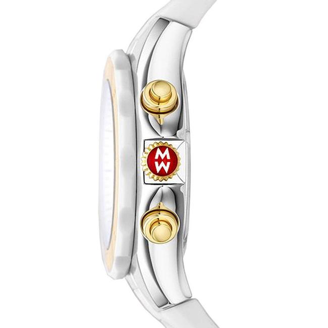 Michele White/Silver Tone/Gold Tone Jelly Tahitian Bean Large Mww12f000056 Two 40 Mm Watch Michele White/Silver Tone/Gold Tone Jelly Tahitian Bean Large Mww12f000056 Two 40 Mm Watch