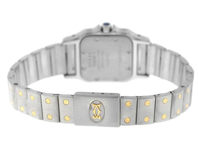Cartier Yellow Gold Silver Ladies Santos Galbee 1057930 18k Quartz Watch Cartier Yellow Gold Silver Ladies Santos Galbee 1057930 18k Quartz Watch