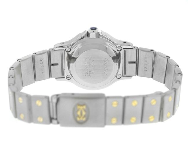 Cartier Yellow Gold Silver Ladies Santos Ronde 27mm 18k Quartz Watch Cartier Yellow Gold Silver Ladies Santos Ronde 27mm 18k Quartz Watch