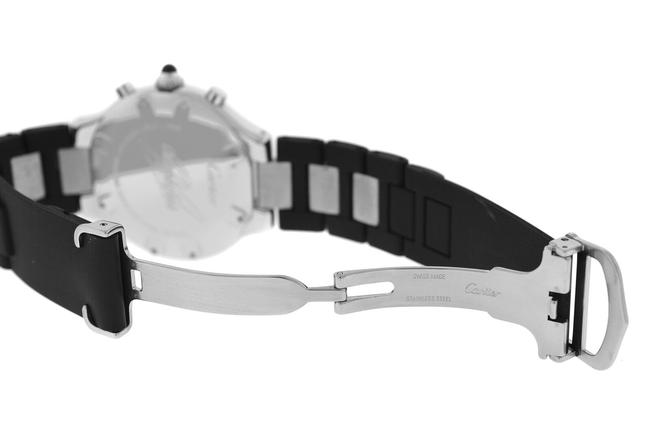 Cartier 2424 Mens Chronoscaph 38mm Steel Date Quartz Watch Cartier 2424 Mens Chronoscaph 38mm Steel Date Quartz Watch