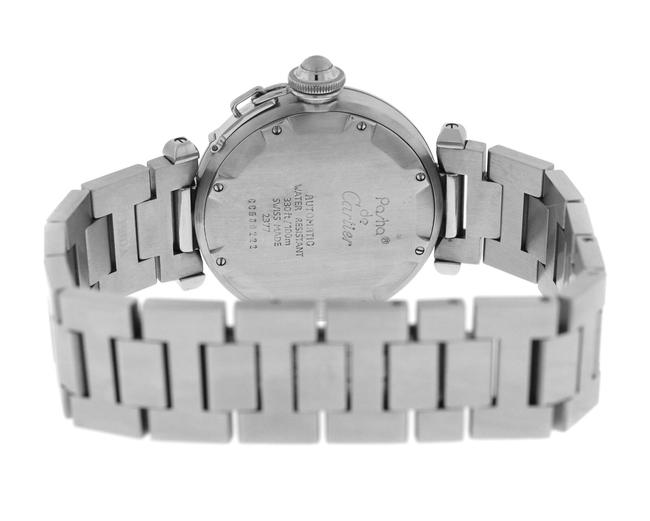 Cartier Silver Unisex Midsize Pasha Gmt 2377 W31029m7 Steel Date 35 Watch Cartier Silver Unisex Midsize Pasha Gmt 2377 W31029m7 Steel Date 35 Watch