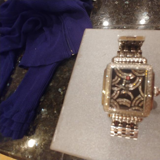 Michele Silver/Black Art Deco Diamond Diamond Dial Ladies 252 Diamonds Watch Michele Silver/Black Art Deco Diamond Diamond Dial Ladies 252 Diamonds Watch