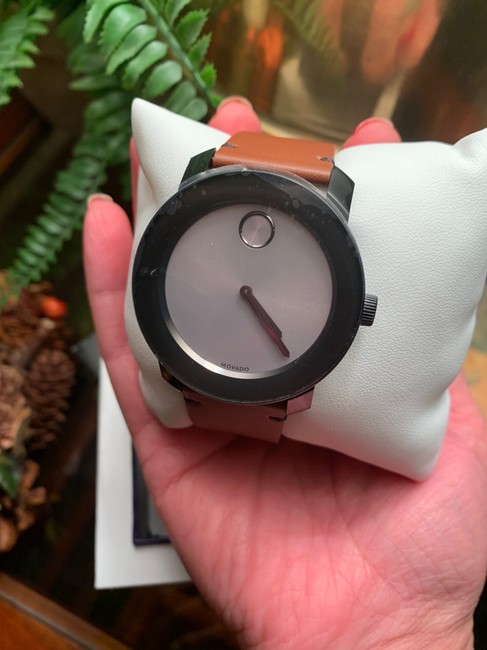 Movado Gray/Silver/Brown Bold 42mm Stainless Leather Watch Movado Gray/Silver/Brown Bold 42mm Stainless Leather Watch