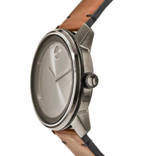 Movado Brown/Silver/Gunmetal 43mm Stainless/Leather Strap Men Watch Movado Brown/Silver/Gunmetal 43mm Stainless/Leather Strap Men Watch