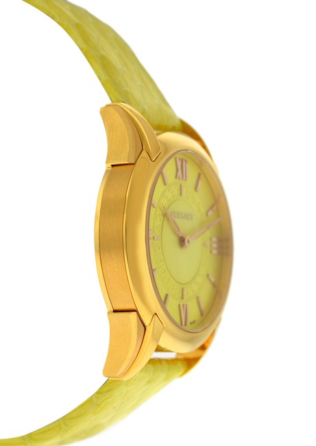 Versace Gold Tone New Dafne Vff05 0013 Steel Lime Green Quartz Watch Versace Gold Tone New Dafne Vff05 0013 Steel Lime Green Quartz Watch