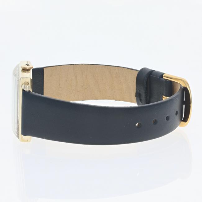 Omega Yellow Gold and Black Leather Womens 14k Strap Diamond Heart U0666 Watch Omega Yellow Gold and Black Leather Womens 14k Strap Diamond Heart U0666 Watch