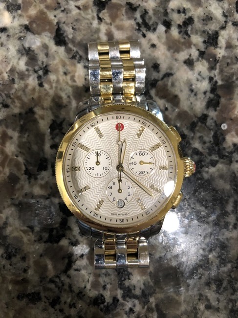 Michele Goldsilver Silver Gold Uptown Diamond Watch Michele Goldsilver Silver Gold Uptown Diamond Watch