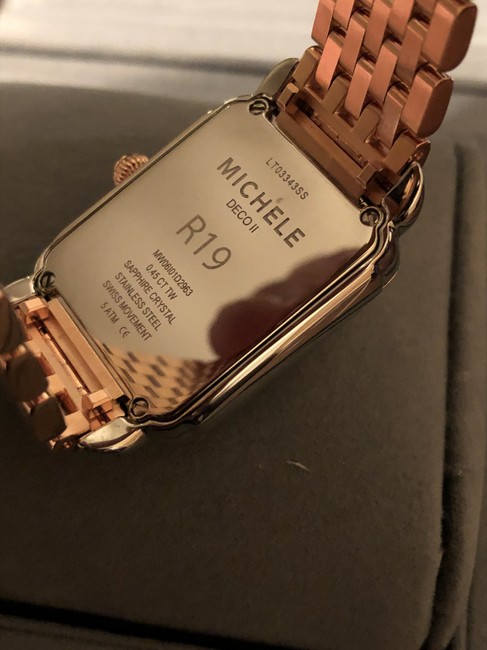 Michele Rosegold/Silver Deco Ii Diamond Mother-of-pearl Watch Michele Rosegold/Silver Deco Ii Diamond Mother-of-pearl Watch