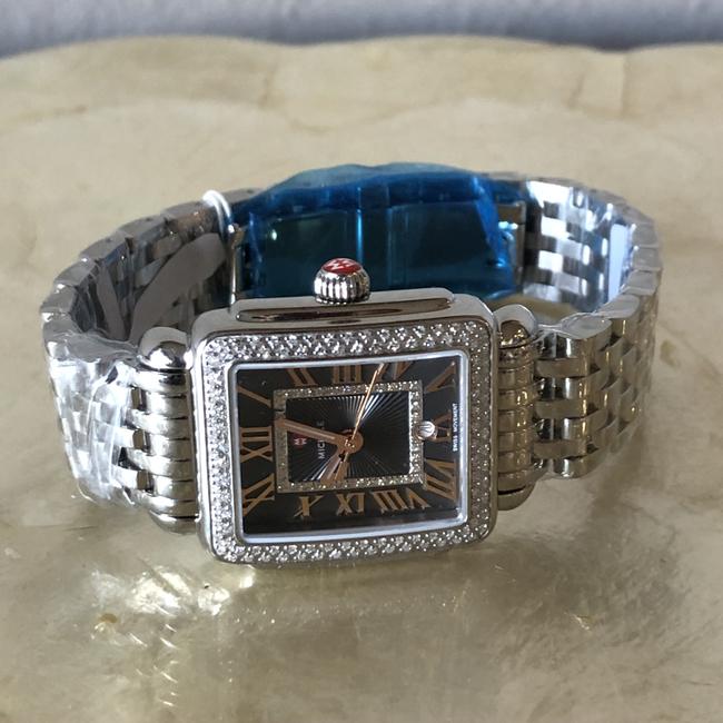 Michele Silver New Deco Madison Mid Diamond Watch Michele Silver New Deco Madison Mid Diamond Watch