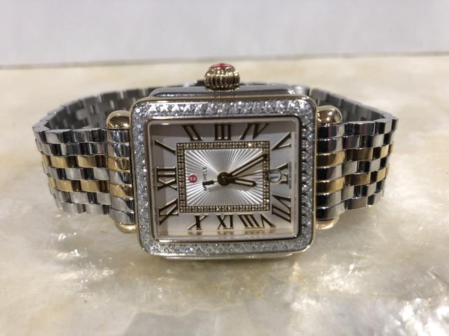 Michele Two Tone Silver / Yellow Gold Madison Stainless St / Yel Diamond Watch Michele Two Tone Silver / Yellow Gold Madison Stainless St / Yel Diamond Watch