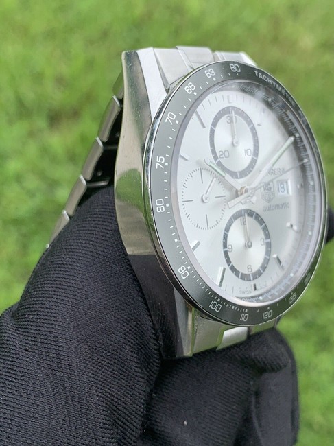 TAG Heuer Silver Cv2011 Carrera Chronograph Dial Mens Watch TAG Heuer Silver Cv2011 Carrera Chronograph Dial Mens Watch