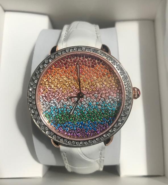 Michele Pink Serein Mid Carousel Pave Gold Diamond Watch Michele Pink Serein Mid Carousel Pave Gold Diamond Watch