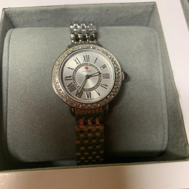 Michele Silver Serein Mini Diamond Head & Bracelet 28mm Watch Michele Silver Serein Mini Diamond Head & Bracelet 28mm Watch